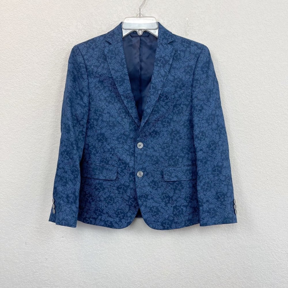 Lauren Ralph Lauren 100% Linen Blue Anchor Blazer Jacket Sport Coat Boys 12R